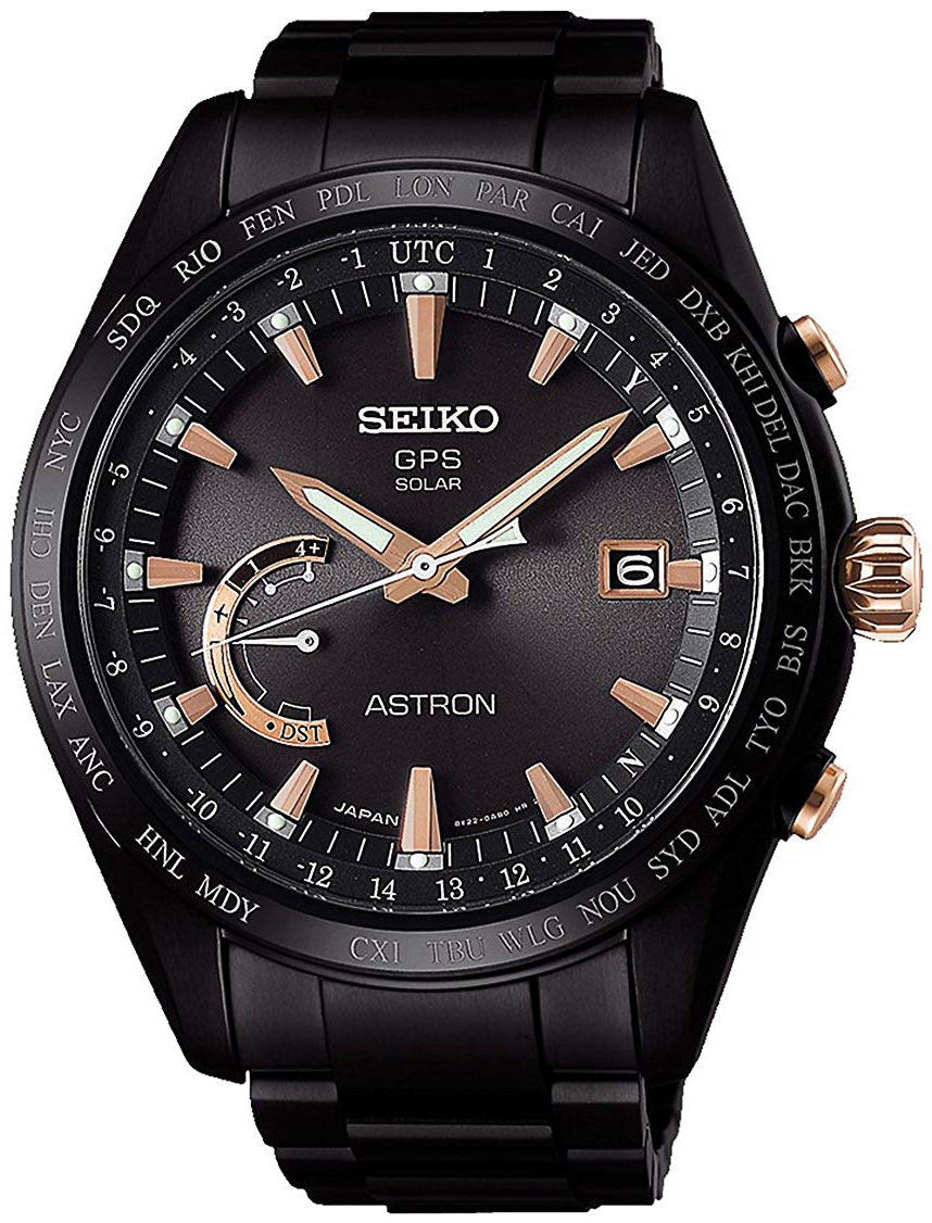 Seiko Astron Miesten kello SSE113J1 Musta/Titaani Ø45 mm