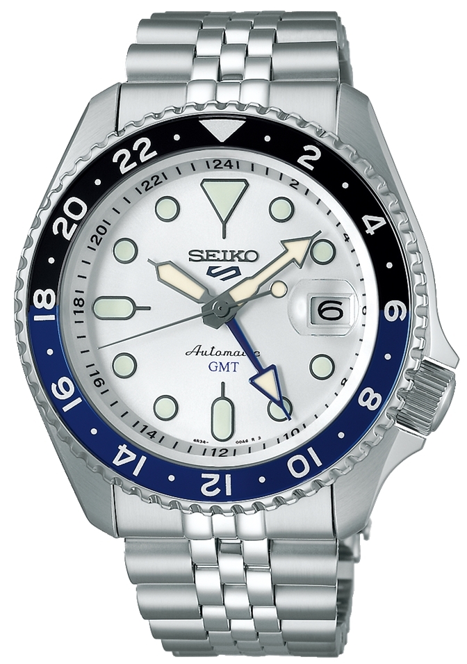 Seiko Miesten kello SSK033K1 Sport 5 Valkoinen/Teräs Ø42.5 mm