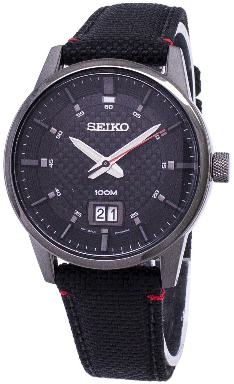 Seiko Miesten kello SUR271P1 Musta/Nahka Ø41 mm