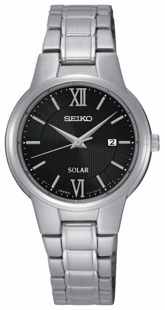 Seiko Solar Naisten kello SUT229P1 Musta/Teräs Ø29 mm