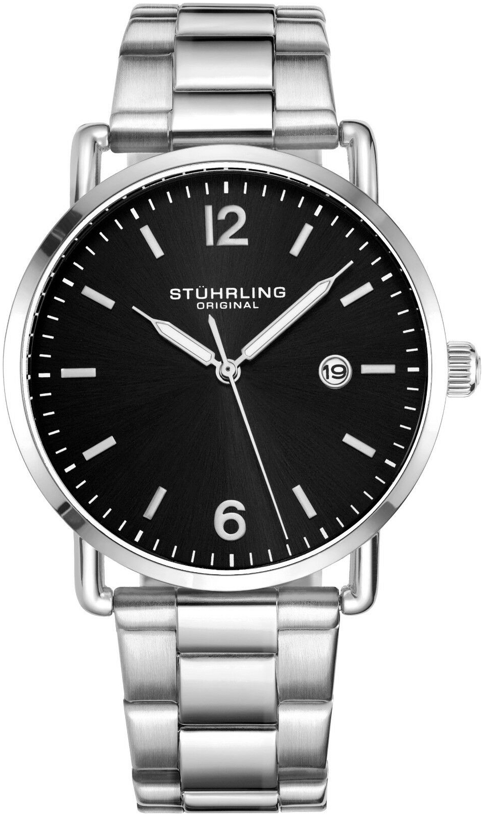 Stührling Original Symphony Miesten kello 3902.1 Musta/Teräs Ø38 mm