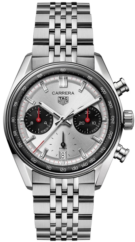 TAG Heuer Miesten kello CBS2216.BA0048 Carrera Valkoinen/Teräs Ø39