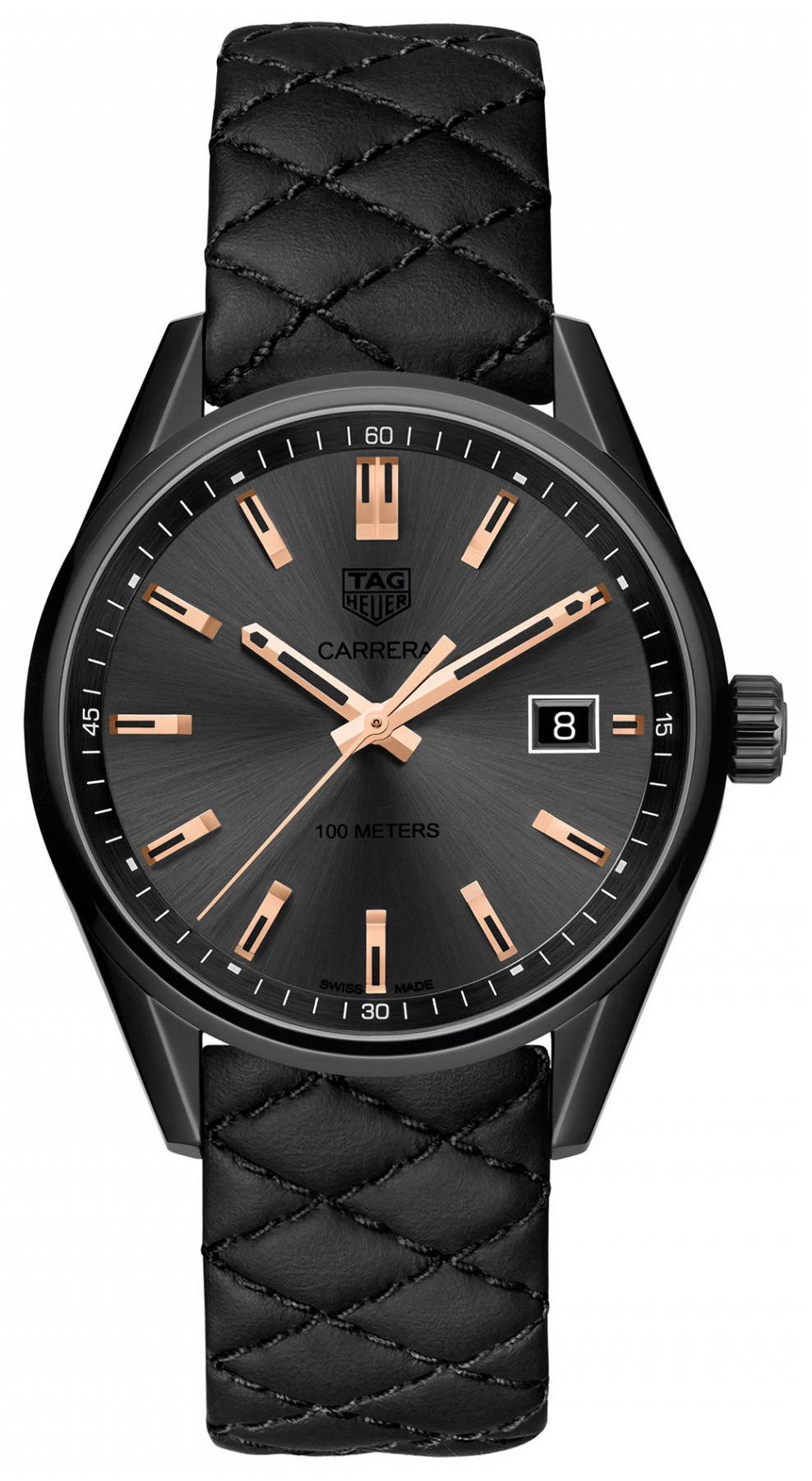 TAG Heuer Naisten kello WAR1113.FC6392 Carrera Lady Musta/Nahka Ø39