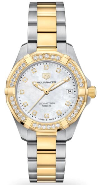 TAG Heuer Naisten kello WBD1323.BB0320 Aquaracer Lady Valkoinen/18K