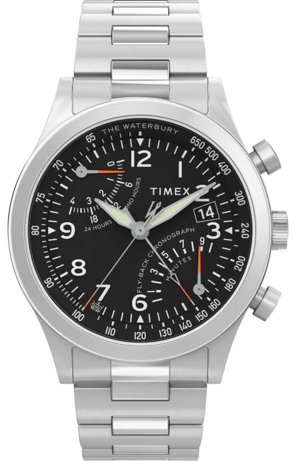 Timex Miesten kello TW2W47800 The Waterbury Musta/Teräs Ø43 mm