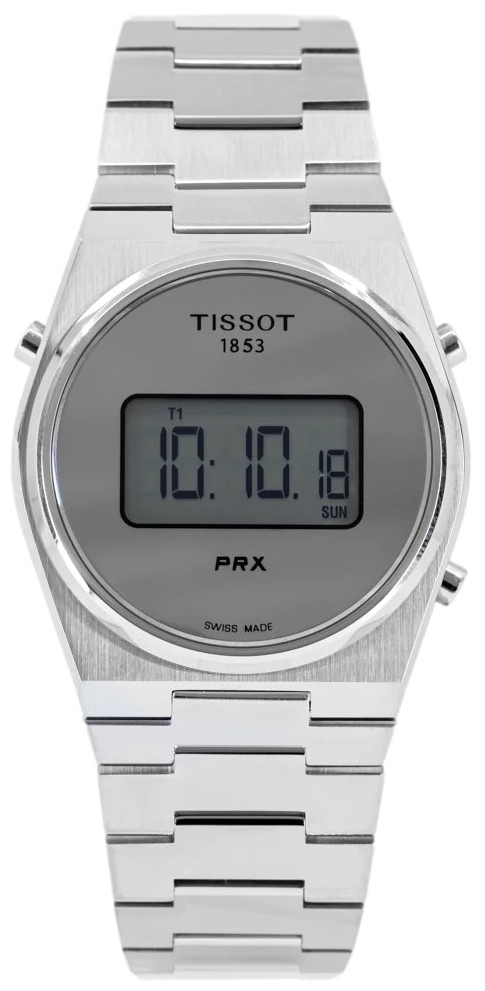 Tissot Miesten kello T137.463.11.030.00 PRX Digital Hopea/Teräs Ø40