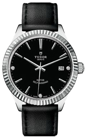 Tudor Miesten kello 12510-0026 Style Musta/Nahka Ø38 mm