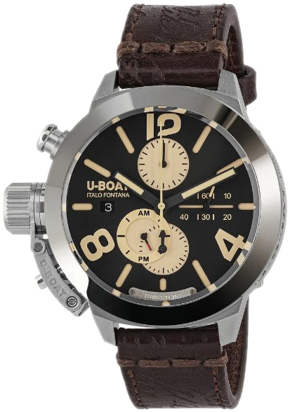 U-Boat Miesten kello 9567 Classico Musta/Nahka Ø45 mm