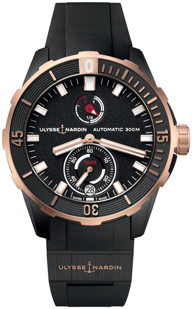 Ulysse Nardin Miesten kello 1185-170-3-BLACK Diver Musta/Kumi Ø44 mm