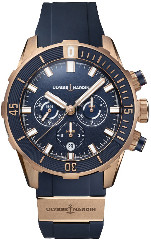 Ulysse Nardin Miesten kello 1502-170-3-93 Diver Sininen/Kumi Ø44 mm