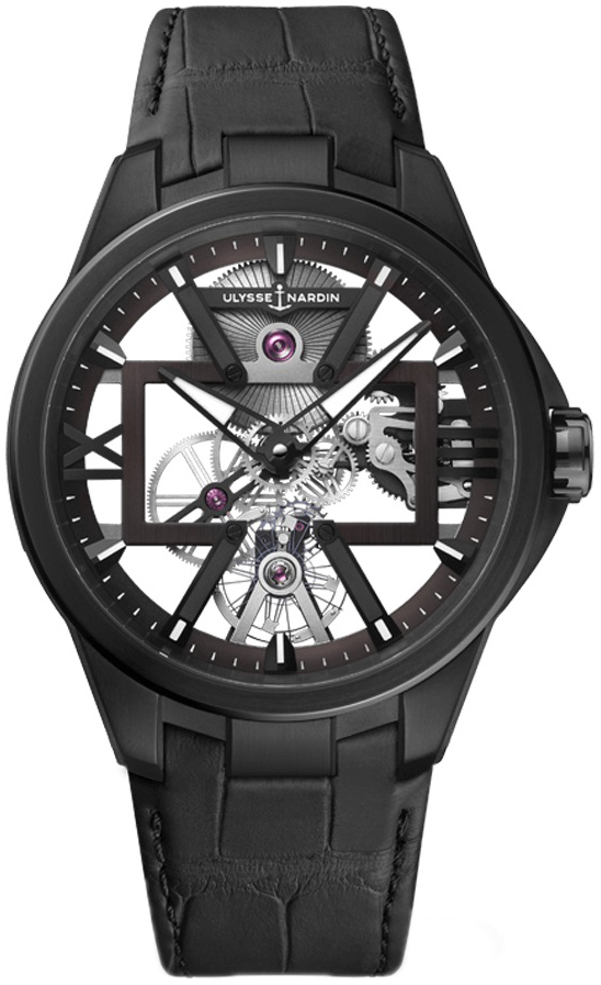 Ulysse Nardin Miesten kello 3713-260-BLACK Blast Luurankokello/Nahka