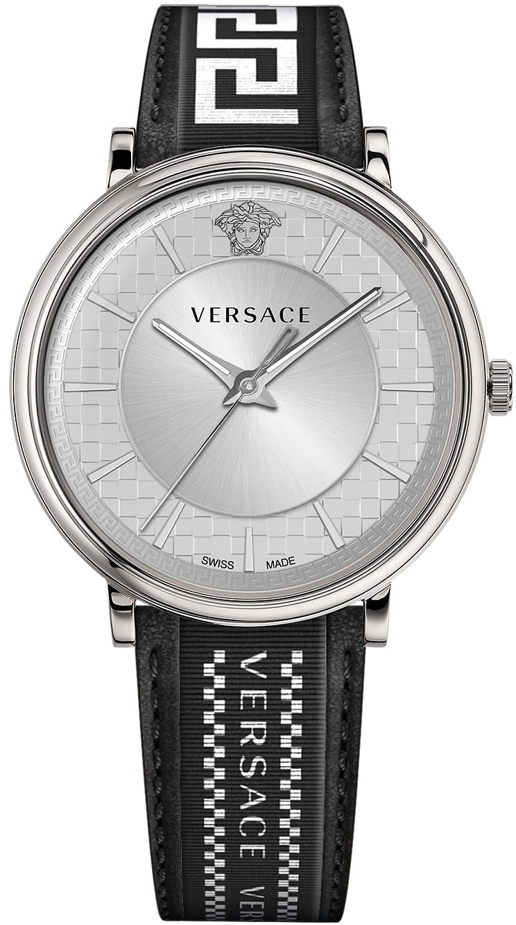 Versace Miesten kello VE5A01021 V Circle Hopea/Nahka Ø42 mm