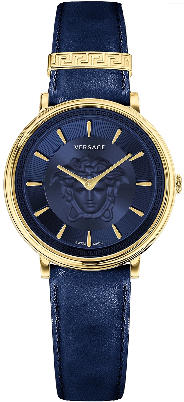 Versace Naisten kello VE8103721 V Circle Sininen/Nahka Ø38 mm